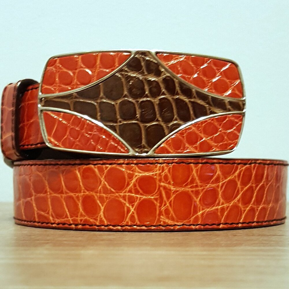 US men's size 30 waist Prada crocodile belt